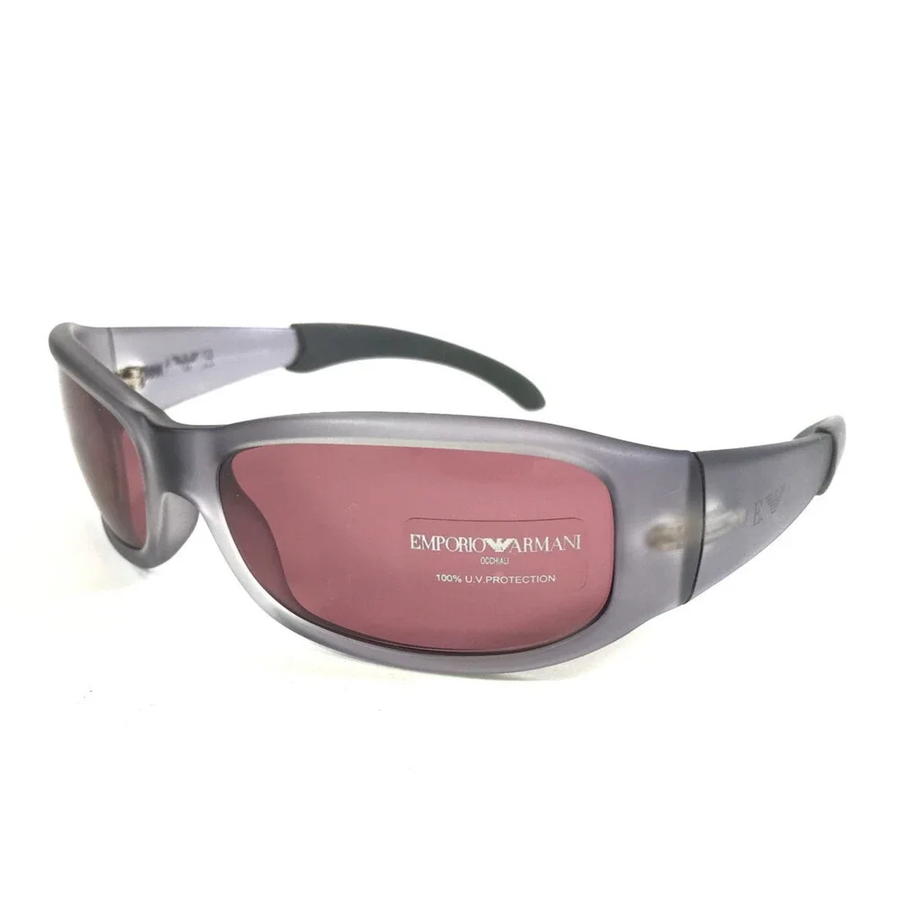 Emporio Armani Sunglasses 605-S 411-S Metallic Gray Frames with Pink Lenses